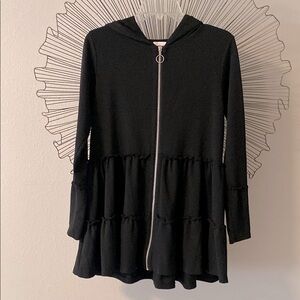 BONGO Sassy and Sweet Black Hooded Zip-Up Size S